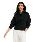 Women's Quarter Zip Cableknit Pullover Sweater - Nili Lotan X Target Black Xxs