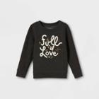 Toddler Girls' Fleece Pullover Sweatshirt - Cat & Jack Black