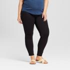 Maternity Plus Size Inset Panel Ponte Pants - Isabel Maternity By Ingrid & Isabel Black