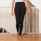 Women's Seamless High-waist Fleece Lined Leggings - A New Day Black