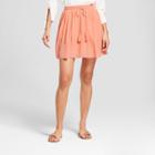 Women's Mini Skirt - Needlework Coral