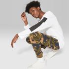 Men's Camo Print Knit Drop Crotch Jogger Pants - Original Use Fighter Pilot Blue