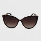 Women's Cateye Plastic Metal Combo Sunglasses - A New Day Brown, Women's, Size: Small, Brown/grey