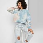 Women's Cropped Hoodie - Wild Fable Blue Tie-dye