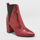 Women's Nikita Metallic Pointed Fashion Boots - A New Day Red