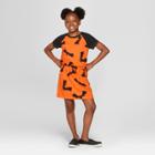 Girls' Short Sleeve Halloween Bats Dress - Cat & Jack Orange