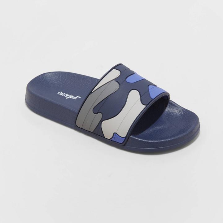 Kids' Nikko Slip-on Slide Sandals - Cat & Jack Blue