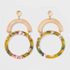 Half Circle And Ring Earrings - A New Day Gold, Women's