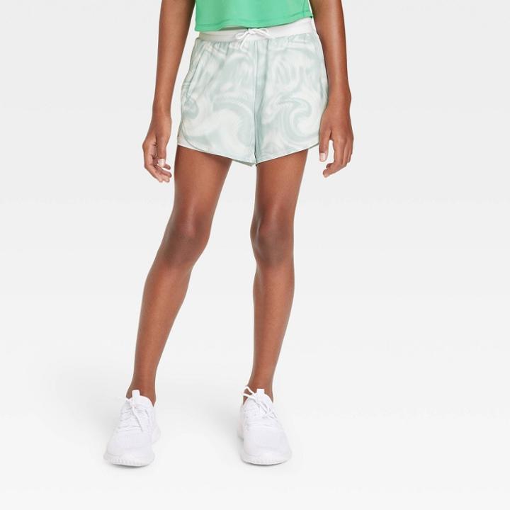 Girls' Double Layered Run Shorts - All In Motion Off-white