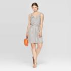 Women's Striped Sleeveless V-neck Woven Dress - A New Day Black