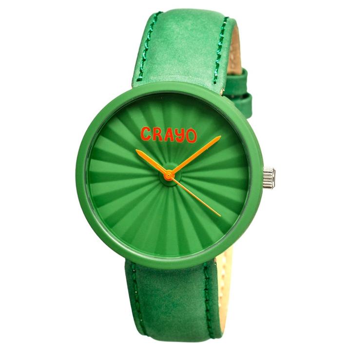 Women's Crayo Pleats Watch With 3d Pleat Pattern Dial - Green