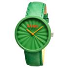 Women's Crayo Pleats Watch With 3d Pleat Pattern Dial - Green