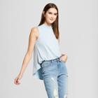 Women's Sleeveless High Neck Swing Tank - Alison Andrews Blue