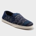 Men's Dearfoams Fold Down Closed Back Slipper - Navy Print