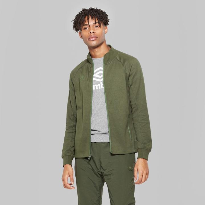 Umbro Men's Fleece Bomber Jacket - Bronze Green