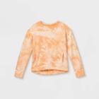 Girls' Lightweight Fleece Pullover Sweatshirt - All In Motion Orange