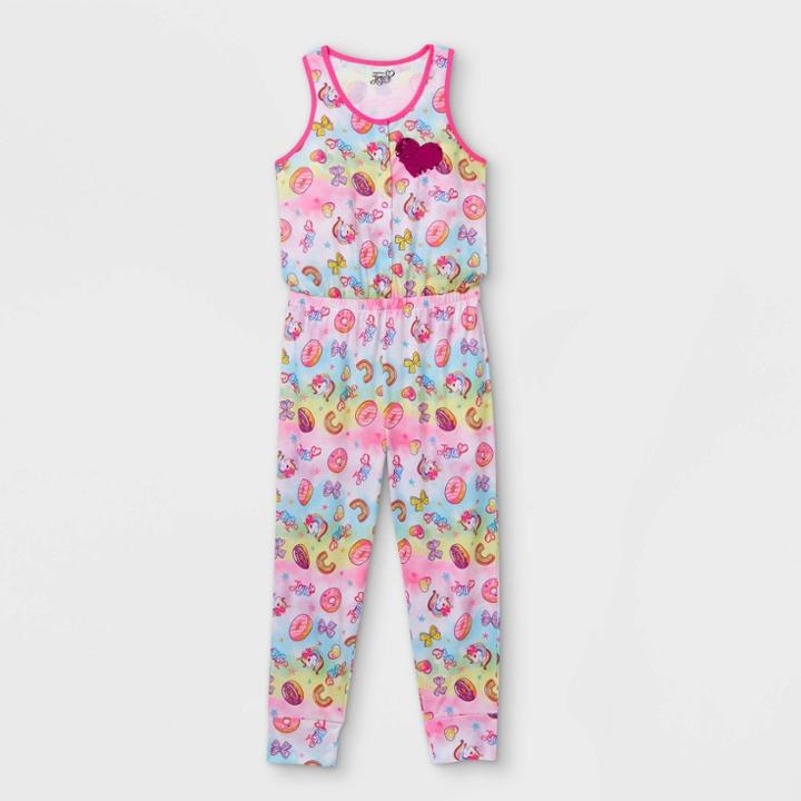 Girls' Jojo Siwa Rainbow Pajama Jumpsuit - Pink