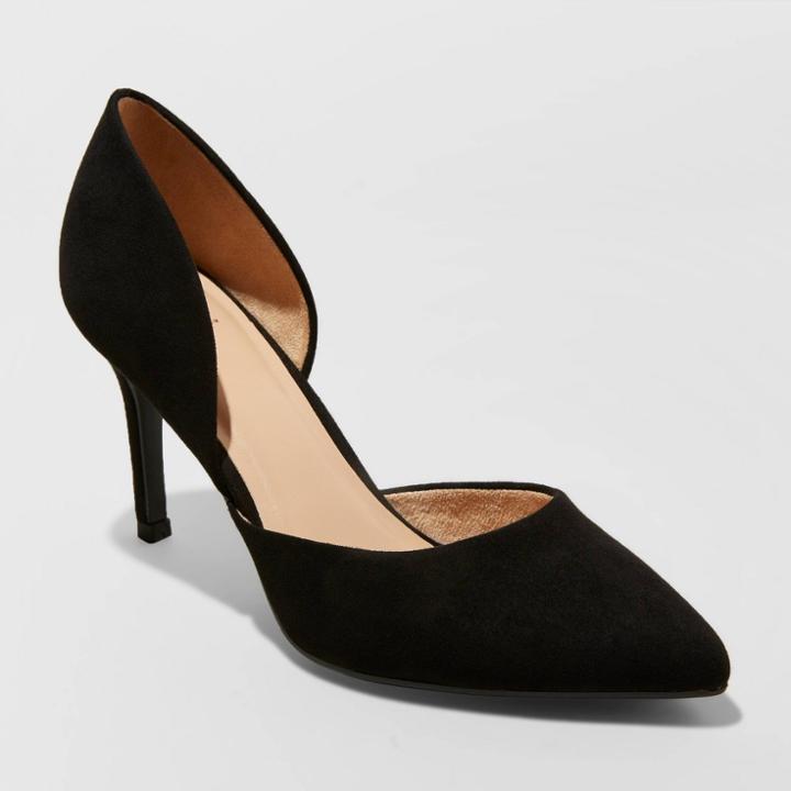 Women's Lacey Wide Width D'orsay Heel Pumps - A New Day Black