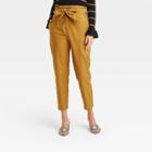 Women's Ankle Length Paperbag Trousers - Who What Wear Yellow