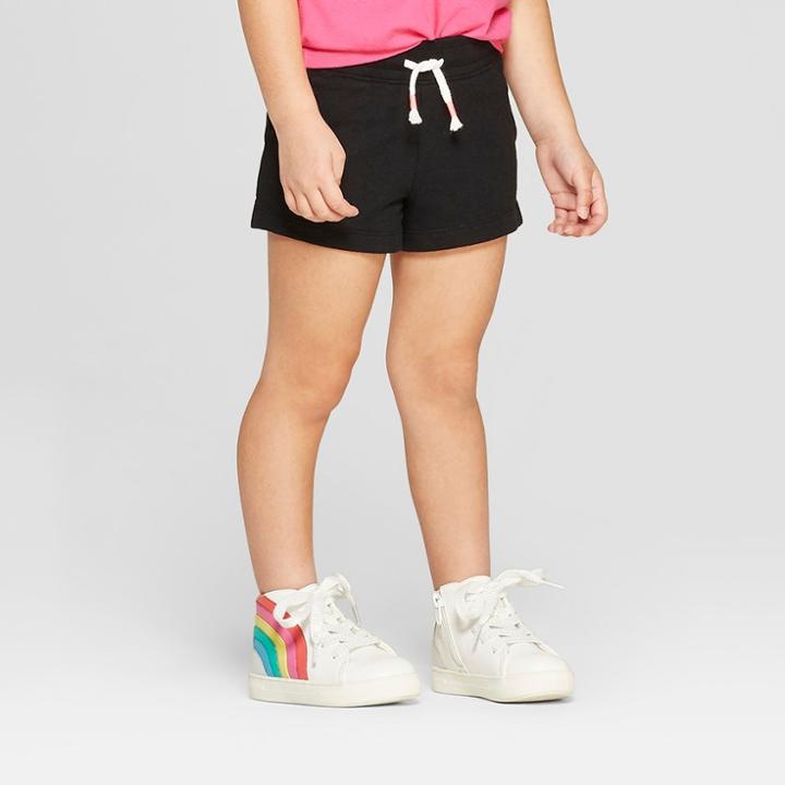 Toddler Girls' Straight Pull-on Shorts - Cat & Jack Black