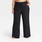 Women's Plus Size Perfectly Cozy Wide Leg Lounge Pants - Stars Above Dark Gray