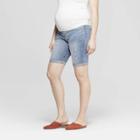 Maternity Crossover Panel Denim Bermuda Jean Shorts - Isabel Maternity By Ingrid & Isabel Light Wash 2, Women's, Blue