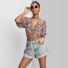 Women's Super-high Rise Rolled Cuff Mom Jean Shorts - Wild Fable