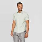 Men's Jacquard Short Sleeve Novelty Button-down Shirt - Goodfellow & Co Pioneer