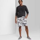 Men's Regular Fit 8.5 Palm Print Knit Jogger Shorts - Original Use Gray