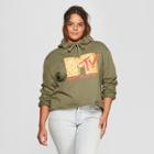 Freeze Women's Plus Size Mtv Cropped Sweatshirt - Green