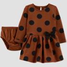 Baby Girls' Dot Dress - Just One You Made By Carter's Brown Newborn