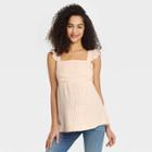 Flutter Short Sleeve Tie-back Maternity Top - Isabel Maternity By Ingrid & Isabel Yellow Pinstripe