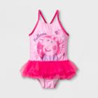 Toddler Girls' Peppa Pig One Piece Swimsuit - Pink