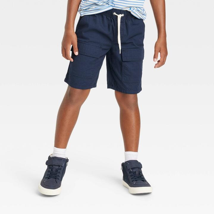 Boys' Twill Pull-on 'at The Knee' Cargo Shorts - Cat & Jack Blue
