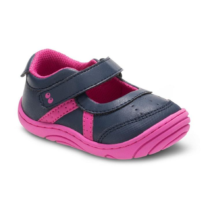Baby Girls' Surprize By Stride Rite Petula Athletic Mary Jane Shoes 2 - Navy/pink, Blue