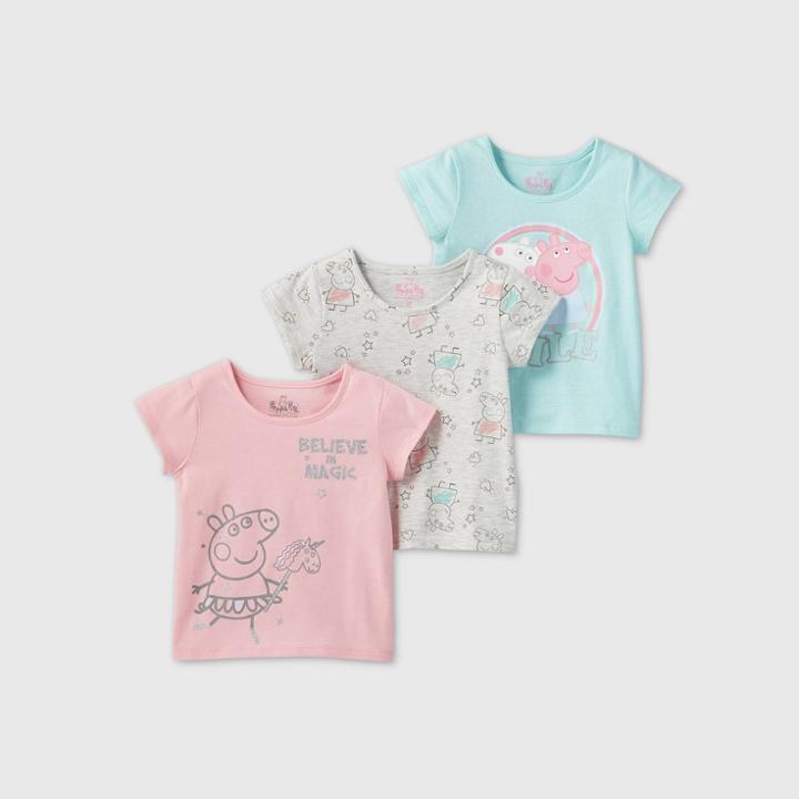 Toddler Girls' 3pk Peppa Pig T-shirt - 3t, Girl's,