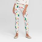 Girls' Christmas Trees Leggings - Cat & Jack Cream