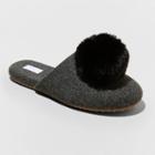 Women's Victoria Pom Scuff Loafer Slippers - Stars Above Gray