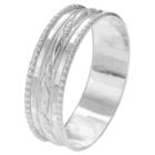 Women's Journee Collection Handcrafted Milgrain Band In Sterling Silver -
