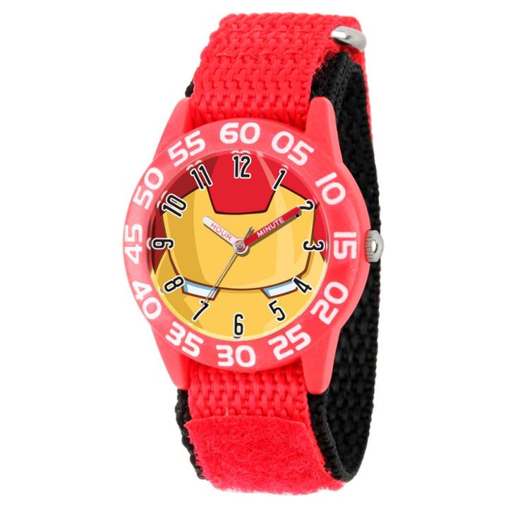 Boys' Marvel's Avengers Iron Man Red Plastic Time Teacher Watch - Red, Boy's,