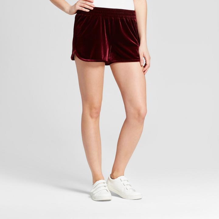 Women's Velvet Shorts - Mossimo Supply Co. Burgundy (red)