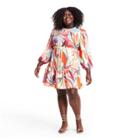 Plus Size Mixed Floral Long Sleeve Rope Belt Tiered Dress - Alexis For Target