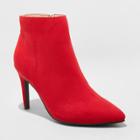 Women's Norelle Microsuede Wide Width Stiletto Pointed Fashion Boots - A New Day Red 11w,