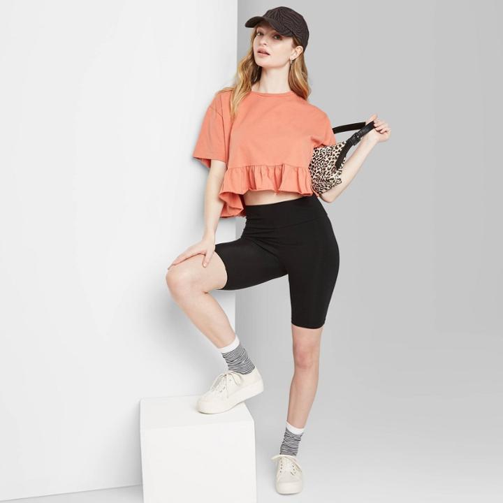 Women's High-rise Bike Shorts - Wild Fable Black