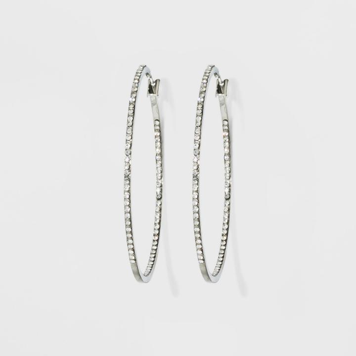 Target Hoop With Pave Stones Earrings - A New Day