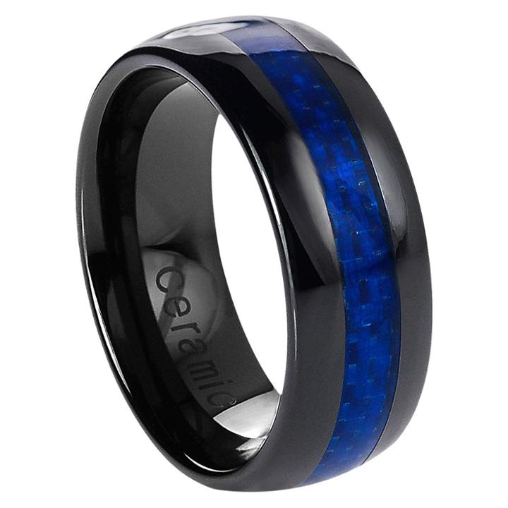 Men's Daxx Ceramic Band With Carbon Fiber Inlay - Blue/black