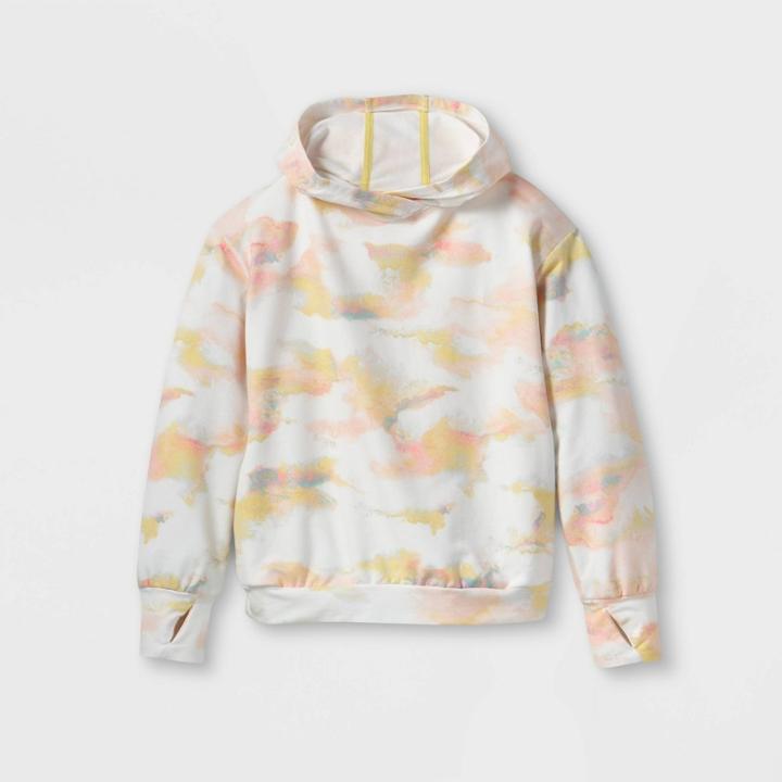 Girls' Lightweight Fleece Hooded Sweatshirt - All In Motion Pink