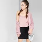 Women's Popcorn Open Cardigan Textured - Wild Fable Old Rose