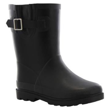 Washington Shoe Company Elroy Faux Fur Line Black Rain Boots - Black