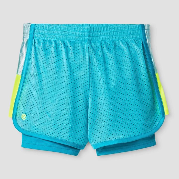 Girls' 2-in-1 Mesh Shorts - C9 Champion Turquoise